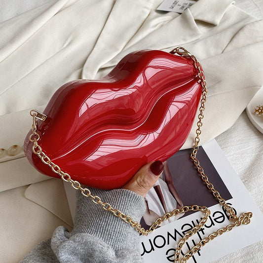Women's Glossy Chain Shoulder Messenger Bag