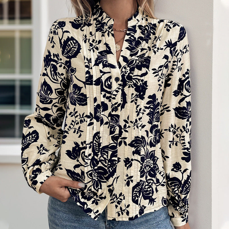 Retro Printed Elegant Shirt Top For Women