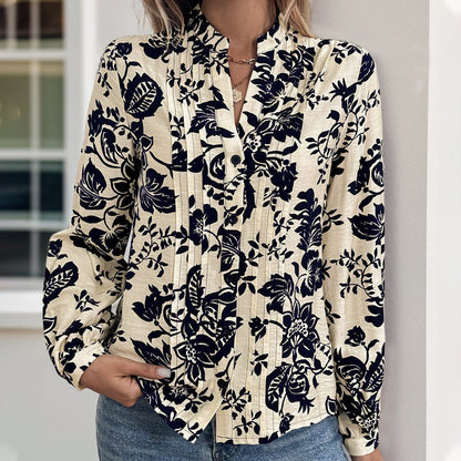 Retro Printed Elegant Shirt Top For Women