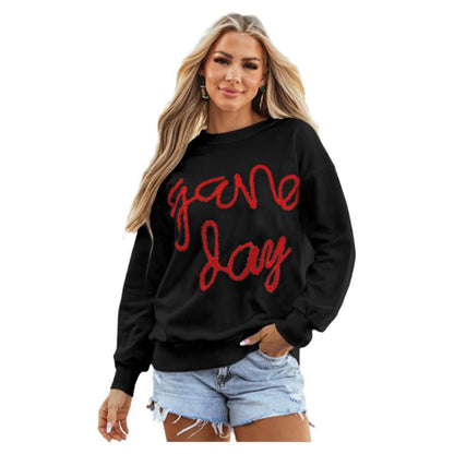 Women's Casual All-matching Loose Letter Embroidery Top