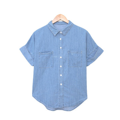 Casual All-matching Lapel Solid Color Simple Shirt