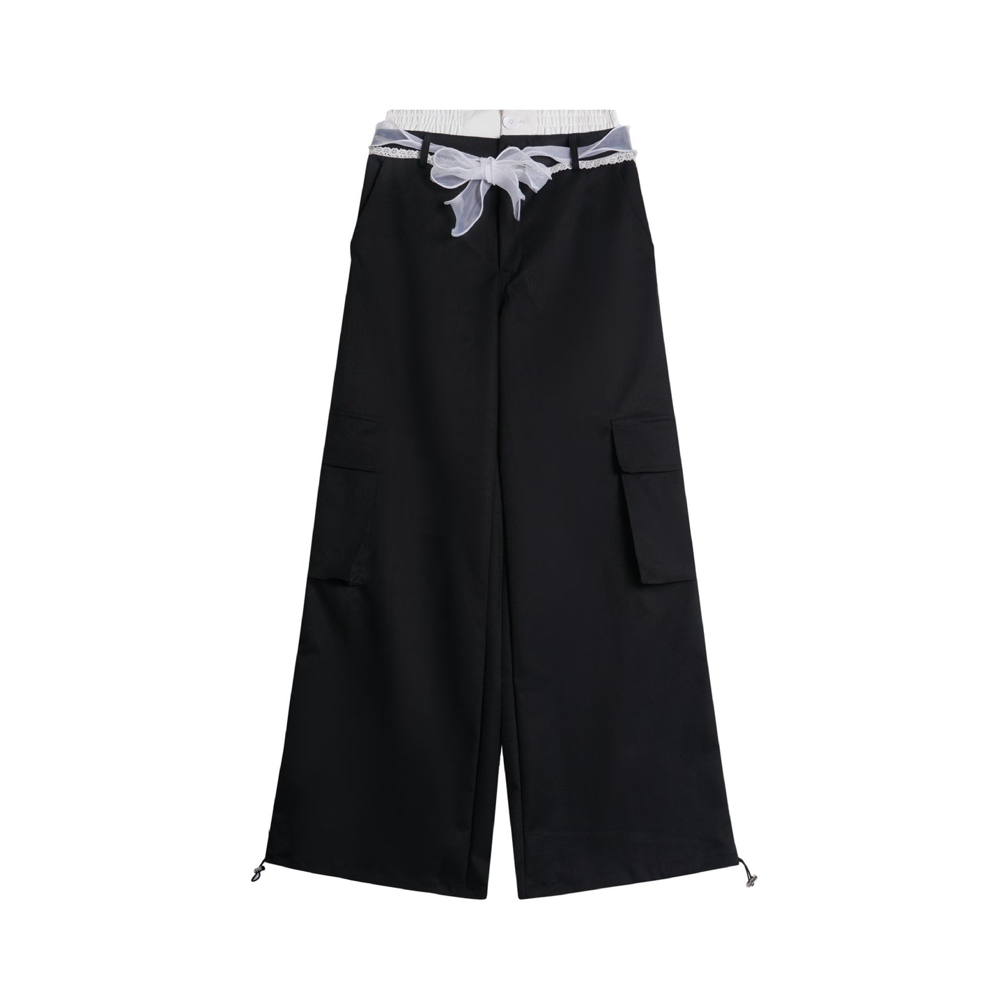 Women's Lace Bow Bandage Wide-leg Pants