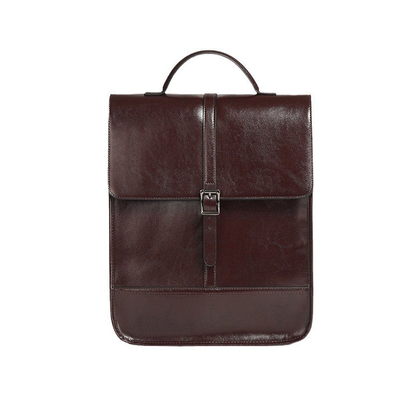 British Style Waterproof Leather Travel Backpack