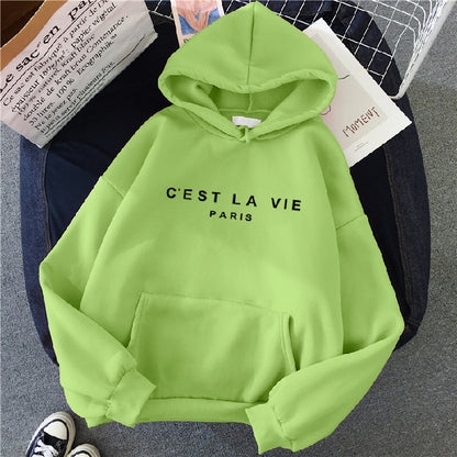 Women's Letter Printed Hoodie Coat