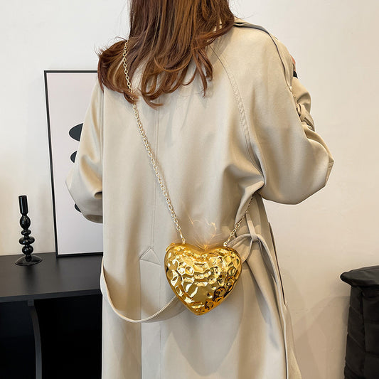 Shiny Heart-shaped Meteorite Acrylic Shoulder Messenger Bag