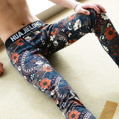 Printed Men's Fleece-lined Thick Warm Pants