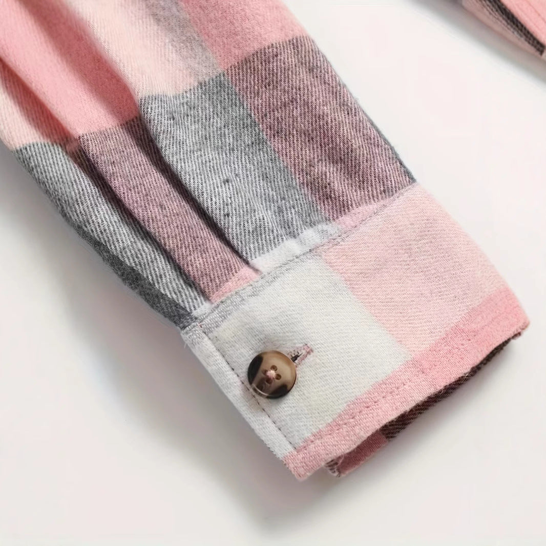 Women's Casual Fashion Loose Cool Plaid Shirt