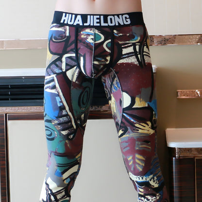Printed Men's Fleece-lined Thick Warm Pants