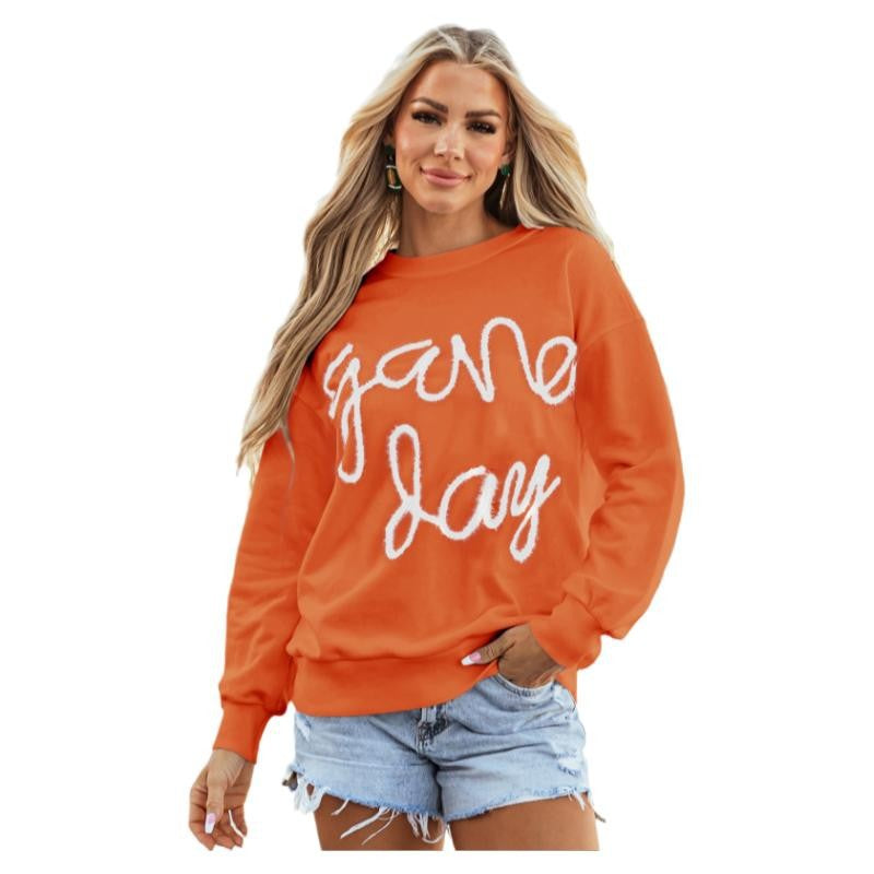Women's Casual All-matching Loose Letter Embroidery Top
