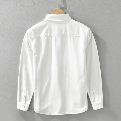 Men's Stitching Long-sleeved Shirt Fashion Cotton Casual All-match Artistic Loose Top