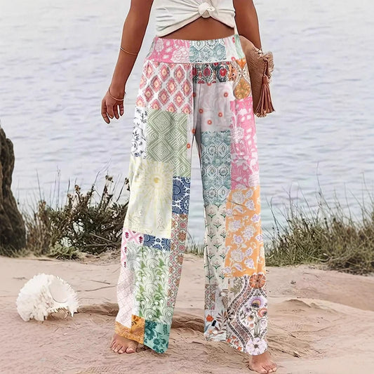 Women's Creative 3D Printing Fashionable Casual High Waist Trousers