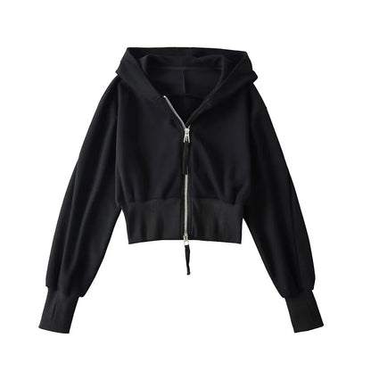 European And American Street Sports Fashion Casual Double Zip Patchwork Hoodie