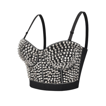 Handmade Beaded Spaghetti Strap Bra New Chain Punk