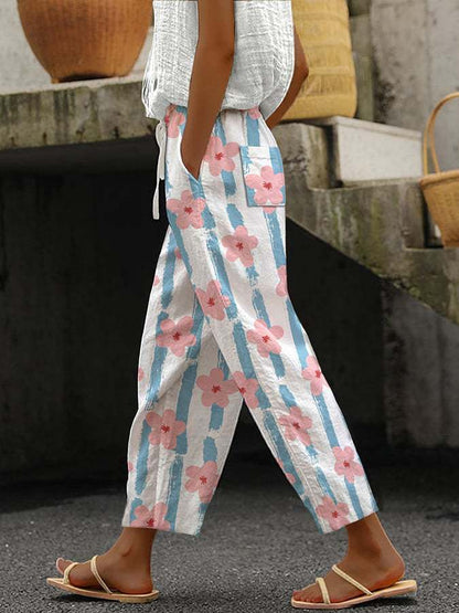 Lady Temperament Leisure 3D Digital Printed Pants