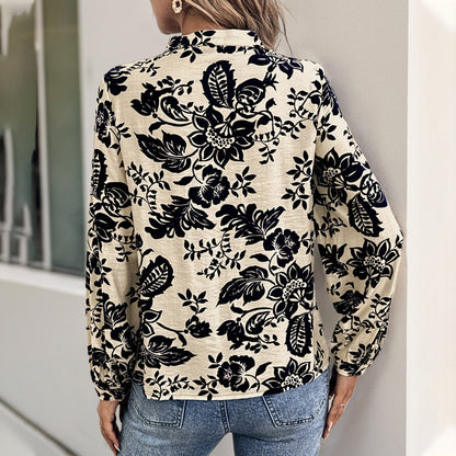 Retro Printed Elegant Shirt Top For Women