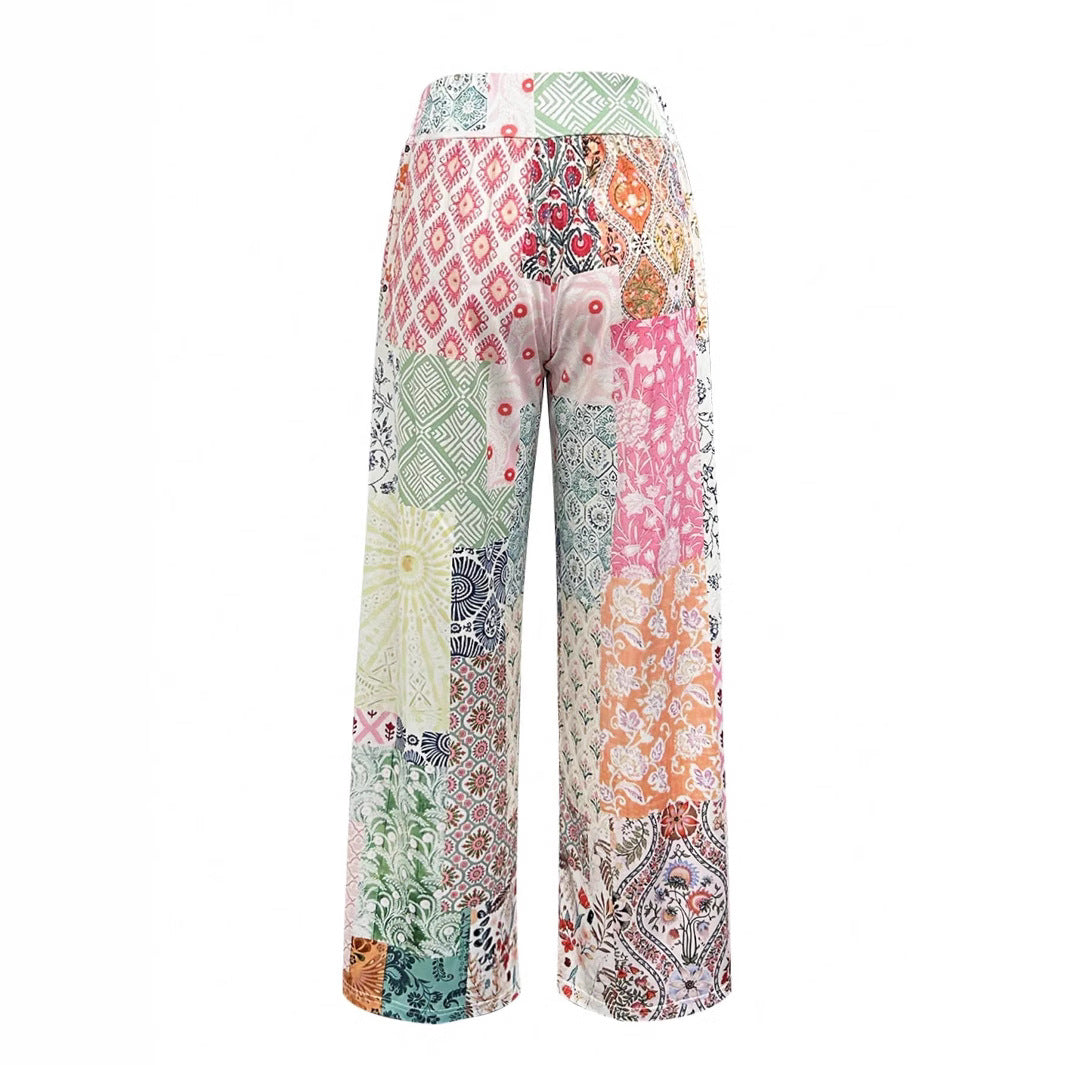Women's Creative 3D Printing Fashionable Casual High Waist Trousers