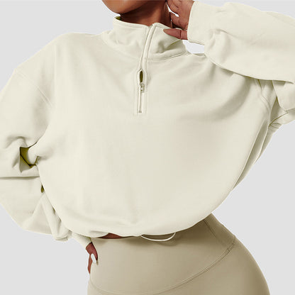 Fleece-lined Sports Sweater Pullover High Collar Outdoor Workout