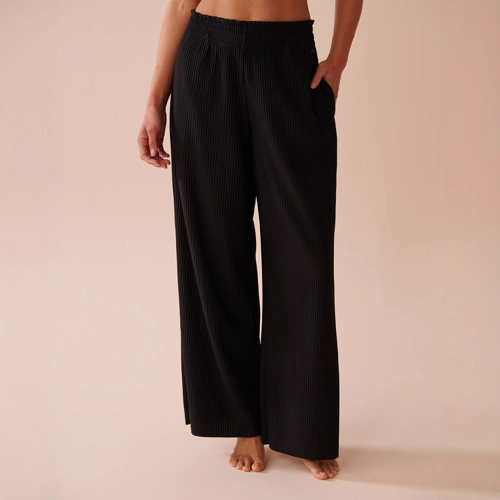Women's Wide-leg Mid-waist Elastic Fashion