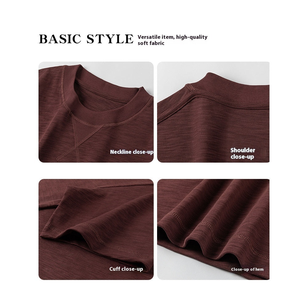 Inverted Triangle Idle Style Solid Color Simple T-shirt