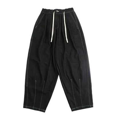 Tapered Wide-leg Workwear Jeans For Men