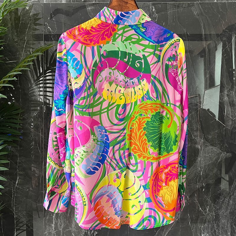 European Goods Color Silk Top