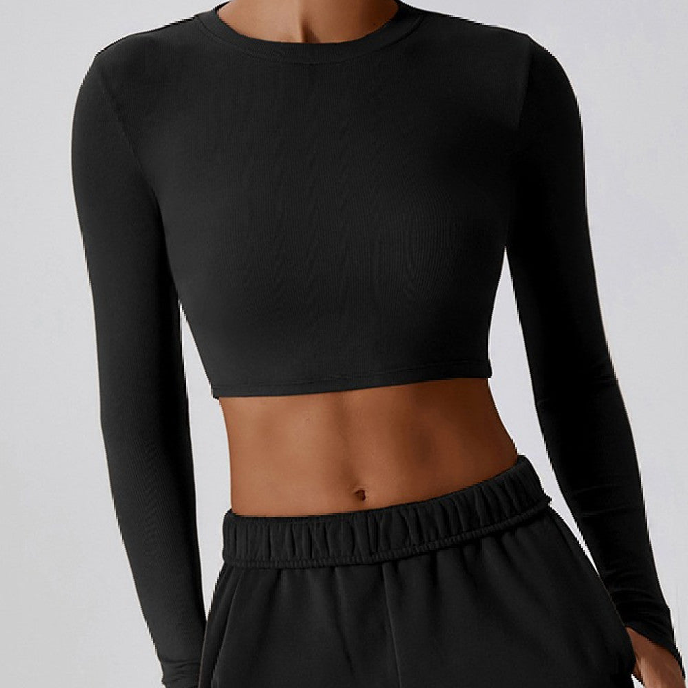 Threaded Short Yoga Clothes Women's Navel Slimming Top