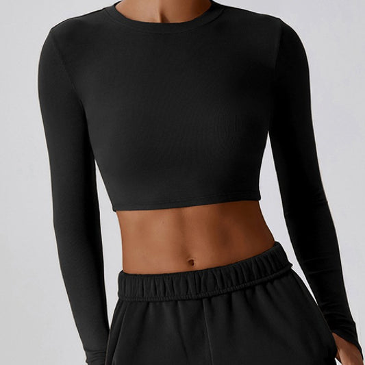 Threaded Short Yoga Clothes Women's Navel Slimming Top