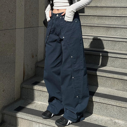 Women's Irregular Loose Straight Jeans