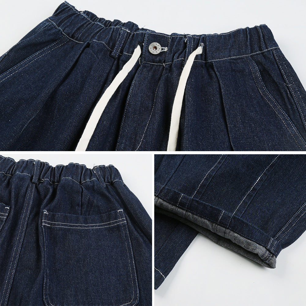 Tapered Wide-leg Workwear Jeans For Men