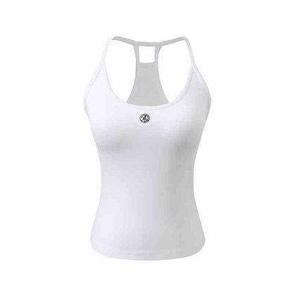 Women's Casual Solid Color U-neck Vest With Suspender