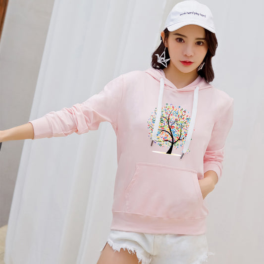 Women's Hooded Pullover Printed Fashionable Casual Loose Hoodie