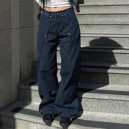Women's Irregular Loose Straight Jeans