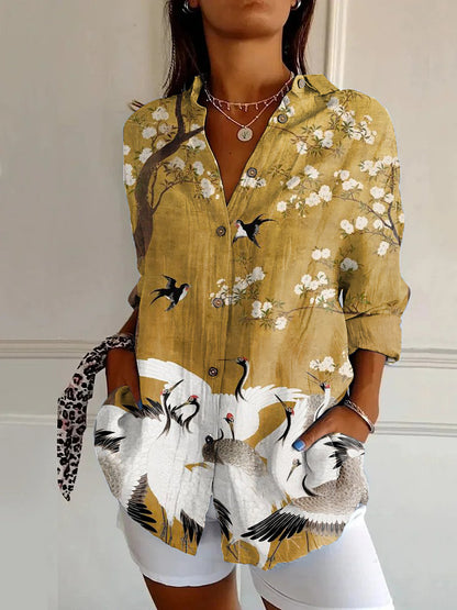 Long Sleeve Beach Travel Printed Shirt