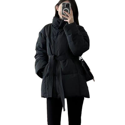 Waist-controlled Lace-up Cotton Coat Jacket Women
