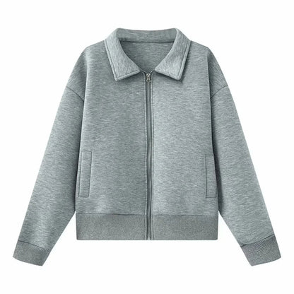 European And American Style Lapel Loose Cardigan Coat Female Casual Jacket Top