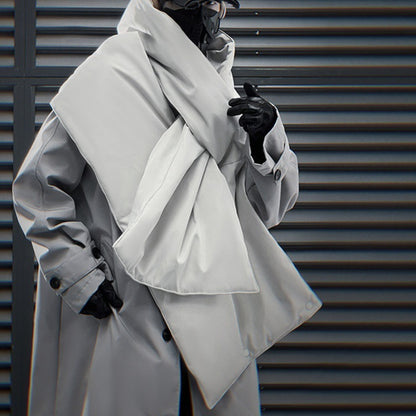 Detachable Shawl Trench Coat Two-piece Men's Loose Casual Mid-length Coat