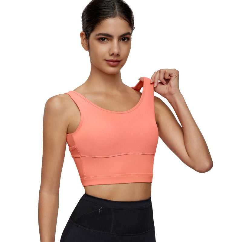 Sports Underwear Women's Fixed Cup Shock Absorption Push Up High Strength