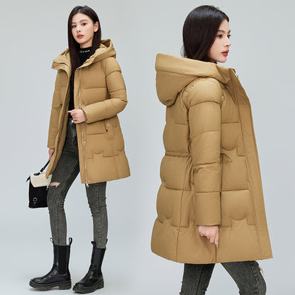 Mid-length Cotton Clothing Slimming Thickened Windproof And Warm