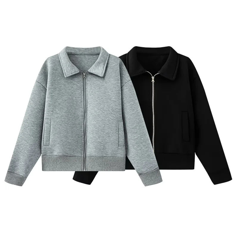 European And American Style Lapel Loose Cardigan Coat Female Casual Jacket Top