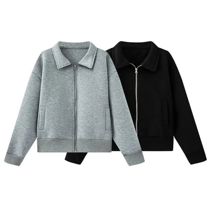 European And American Style Lapel Loose Cardigan Coat Female Casual Jacket Top
