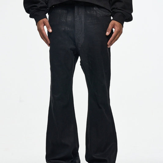 High Street RO Wind Coating Brush Glue Slightly Flared Mop Jeans