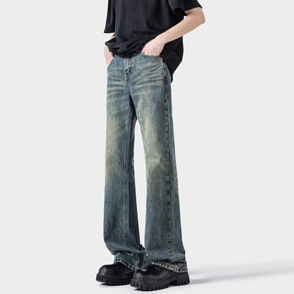 Black Casual Trousers Straight Micro-pull