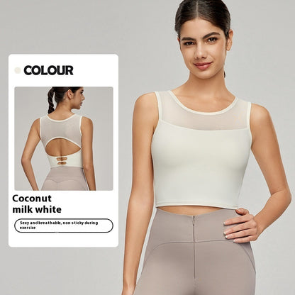 Splicing Mesh Beauty Back Yoga Vest