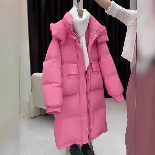 Women's Cotton-padded Mid-length Thickened Hooded Jacket
