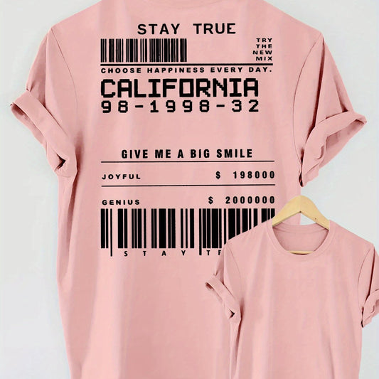 STAY TRUE Letter Print Short-sleeve Crew Neck